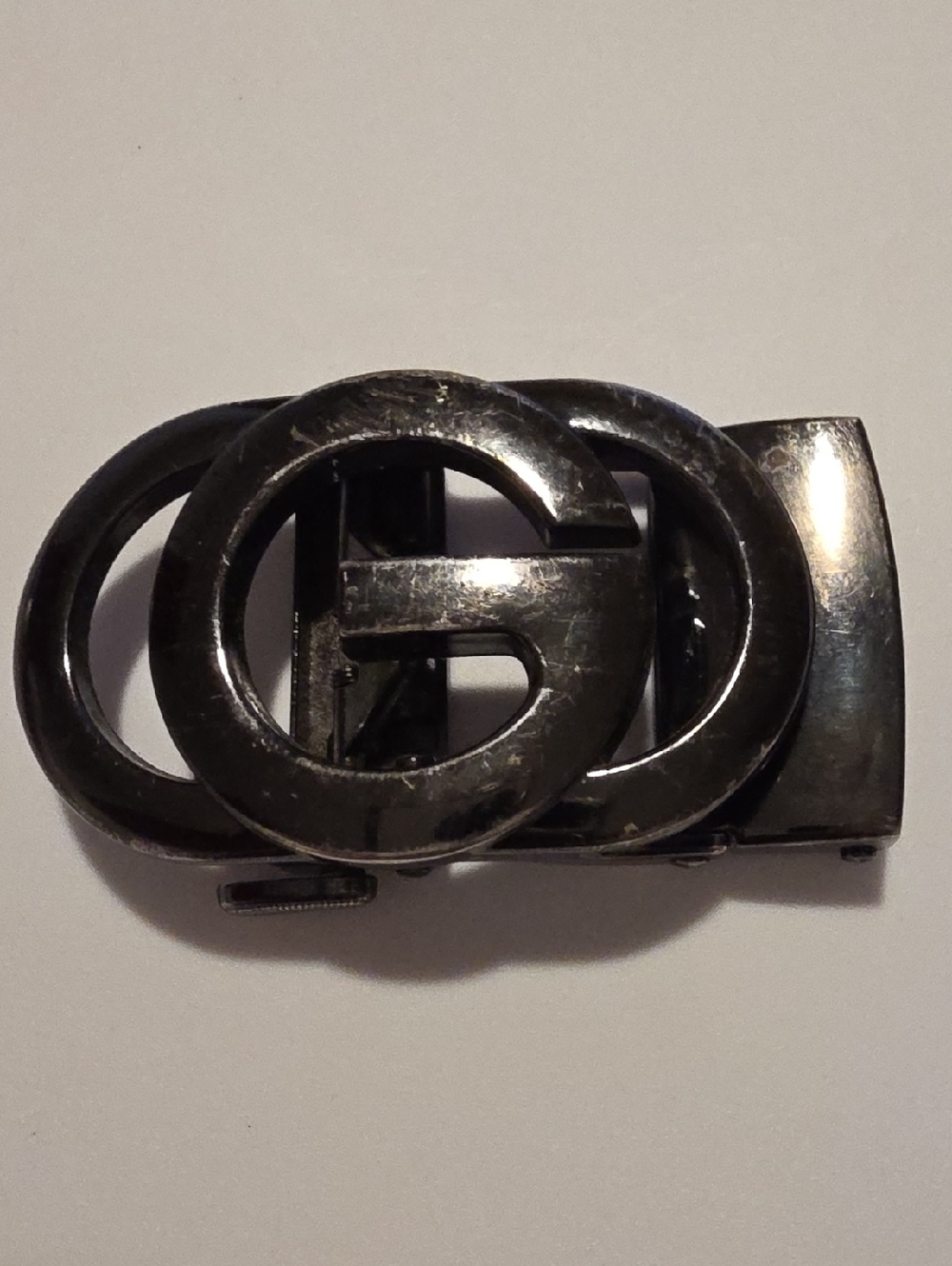 G by Guess Gunmetal Interlocking G Belt Buckle